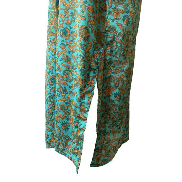 L’Atelier de Sonja Silk Viscose Boho Kimono Duster Jacket Green Gold Floral - Picture 9 of 10